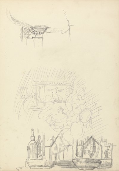 Sketches of a Stage and Bar, for the Cave of the Golden Calf by Spencer Frederick Gore